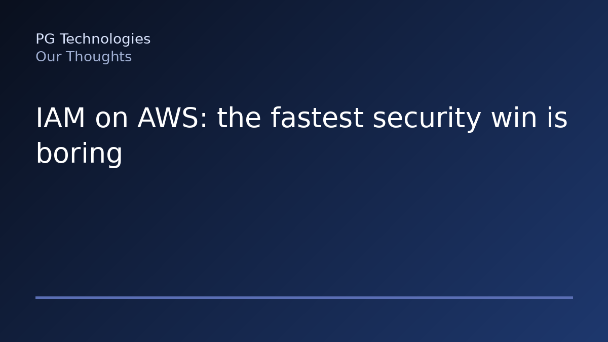 IAM on AWS: the fastest security win is boring