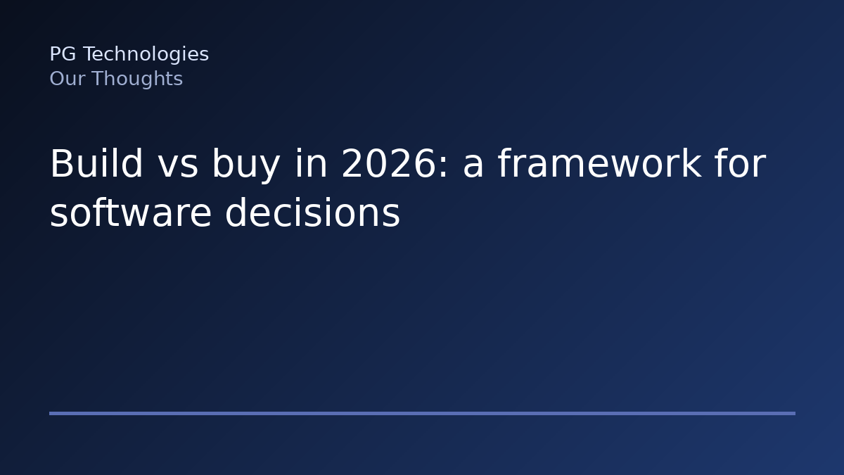 Build vs buy in 2026: a framework for software decisions